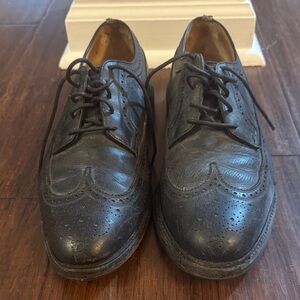 Biltrite Mens Military Oxford Wing Tip Dress Shoes Black Leather USA Sz 10 Flor